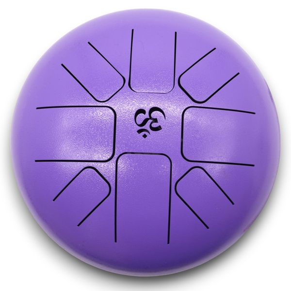 Medium Stalen Tong Geluksdrumss  Om Violet - 22x16cm