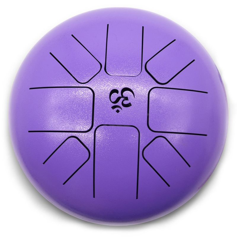 Medium Stalen Tong Geluksdrumss  Om Violet - 22x16cm