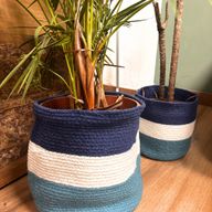 Set van 3 Evil Eye Jute Touw Mandjes - 15cm / 20cm / 25cm