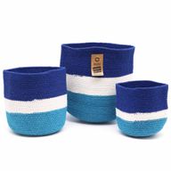 Set van 3 Evil Eye Jute Touw Mandjes - 15cm / 20cm / 25cm