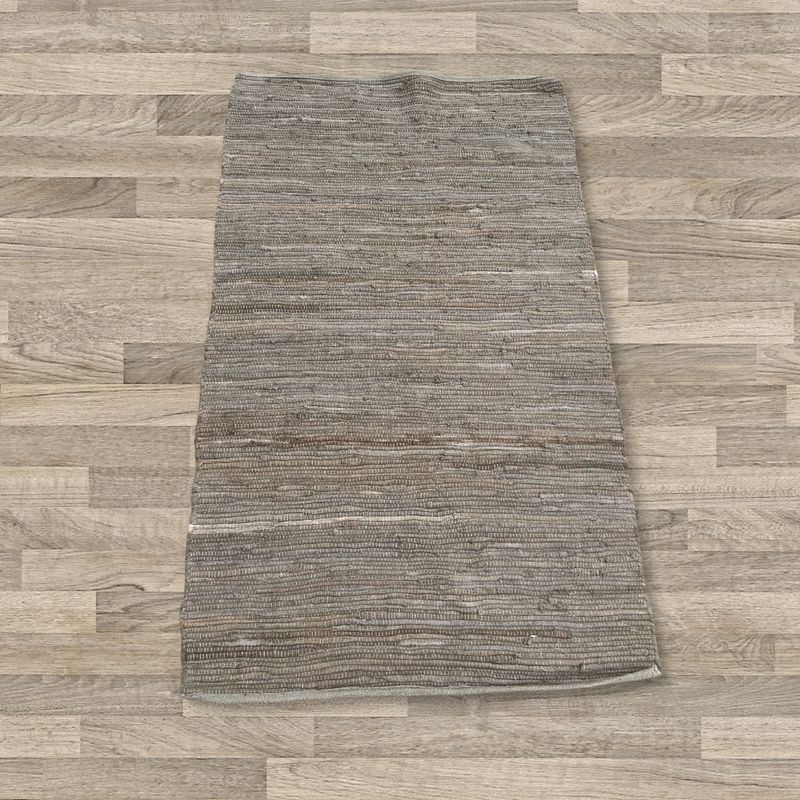Kleine Indiase Handgeweven Katoenen Tapijt - 50x90cm - Houtskool