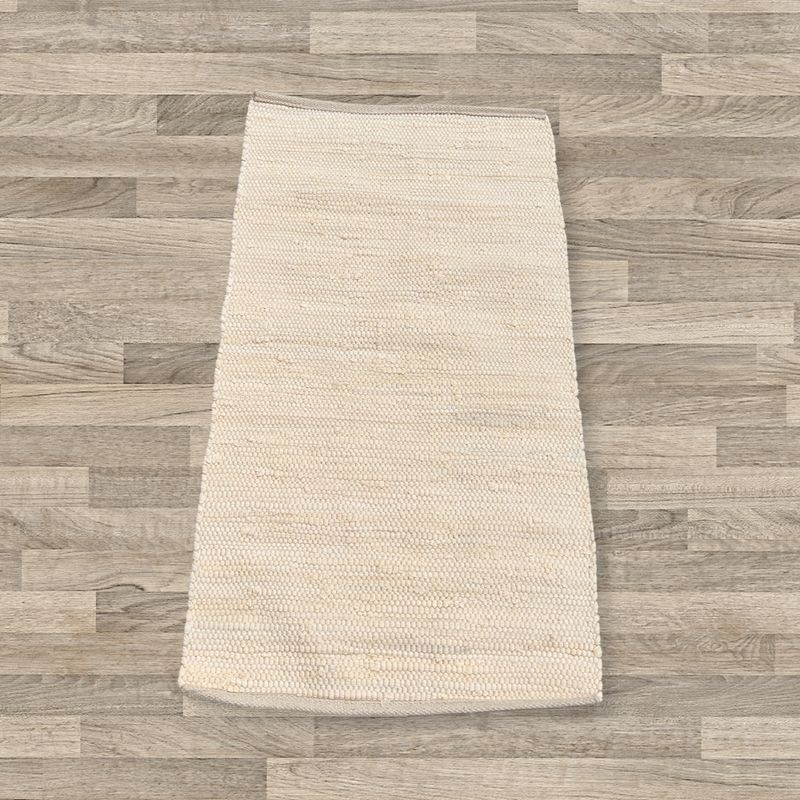 Kleine Indiase Handgeweven Katoenen Tapijt - 50x90cm - Crème