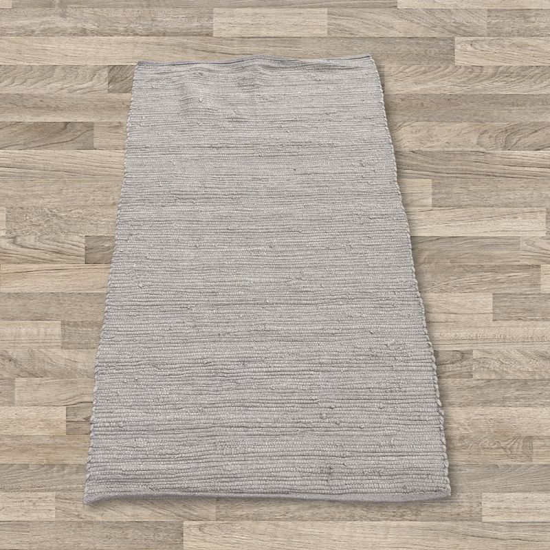 Kleine Indiase Handgeweven Katoenen Tapijt - 50x90cm - Grijs