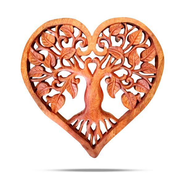Hartvormig Decoratief Houten Levensboom Paneel 40cm