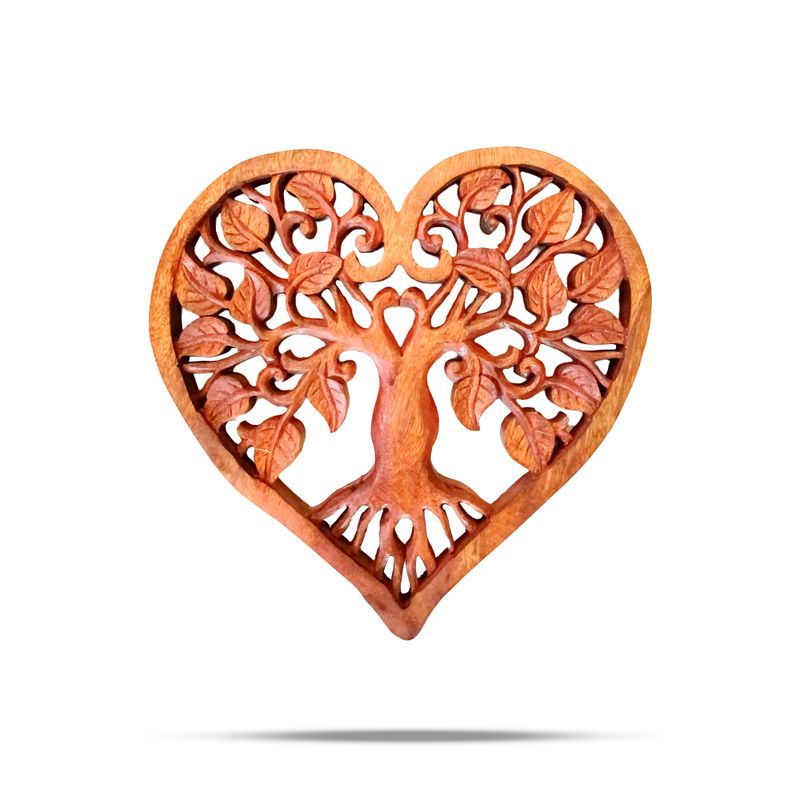Hartvormig Decoratief Houten Levensboom Paneel 30cm