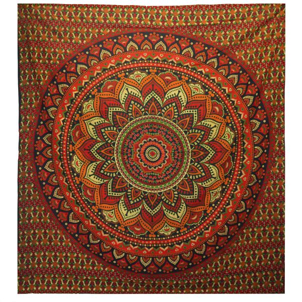 Dubbele Katoenen Sprei + Wandkleed - Klassieke Mandala - Groen