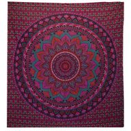 Dubbele Katoenen Sprei + Wandkleed - Klassieke Mandala - Paars