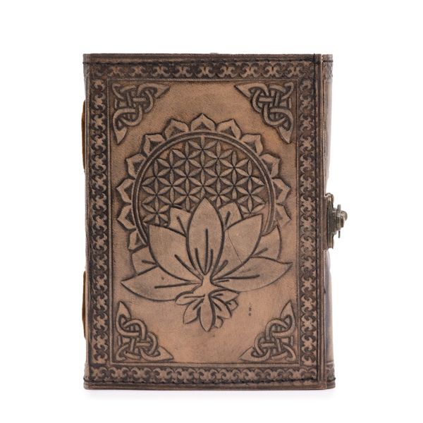 Lotus Mandala - Esoterisch Notitieboek - Antiek Grijs