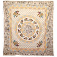 Wandkleed / Sprei - Olifant Mandala - Bruin/Oranje op Crème
