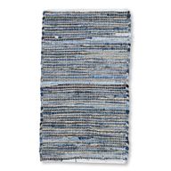 Middelgrote Jute en Gerecycled Katoen Tapijt - 90x150cm - Blauw