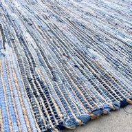 Grote Jute en Gerecycled Katoen Tapijt - 130x170cm - Blauw
