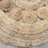 Rond Zacht Jute Tapijt met Cirkelpatroon Binnenin - 90cm