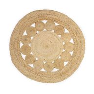 Rond Zacht Jute Tapijt met Cirkelpatroon Binnenin - 90cm