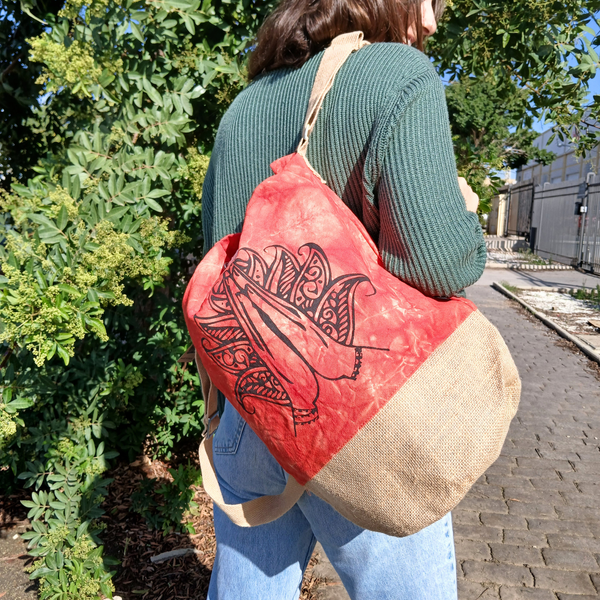 Natuurlijke Rugzak - Oranje Stonewash - Namaste Hand