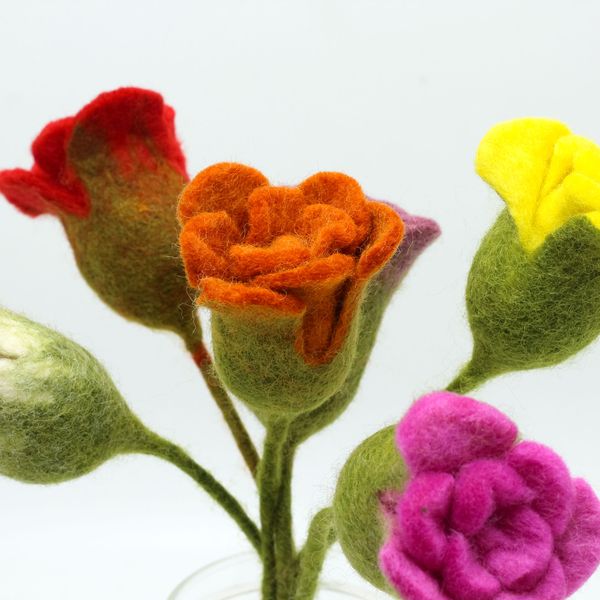 Viltbloemen - Rozen (gemengde kleuren)