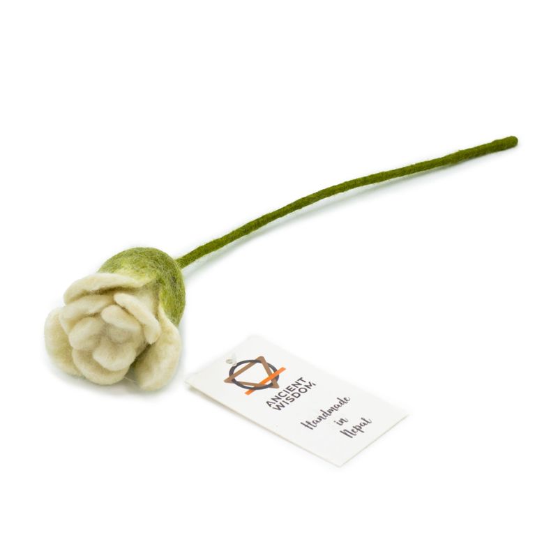 Viltbloemen - Witte Rozen