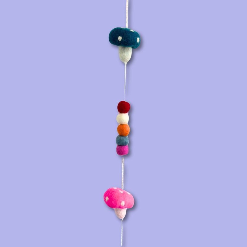 Vilten Wandhanger - Paddenstoelen (willekeurige kleuren)