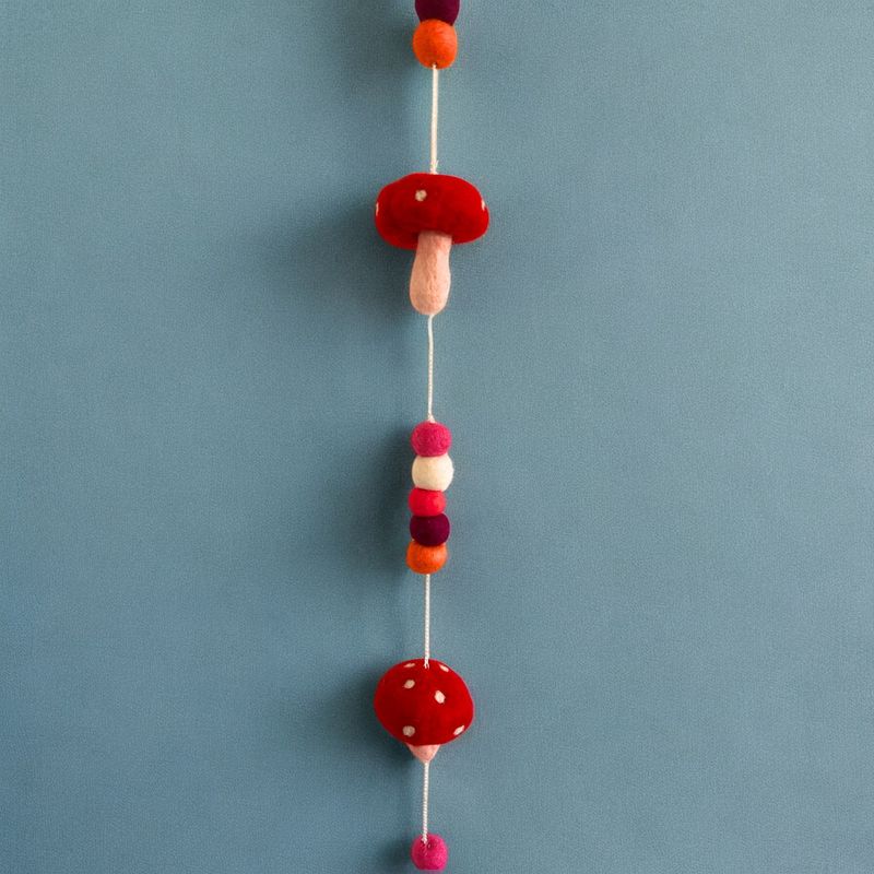 Vilten Wandhanger - Roodkap Paddenstoelen