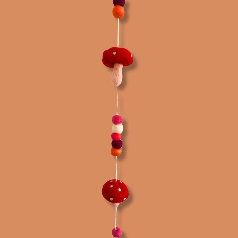 Vilten Wandhanger - Roodkap Paddenstoelen