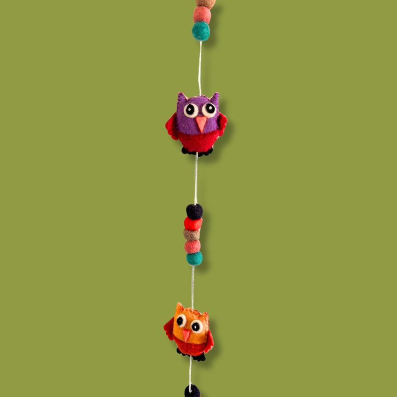Vilten Wandhanger - Uilen (willekeurige kleuren)