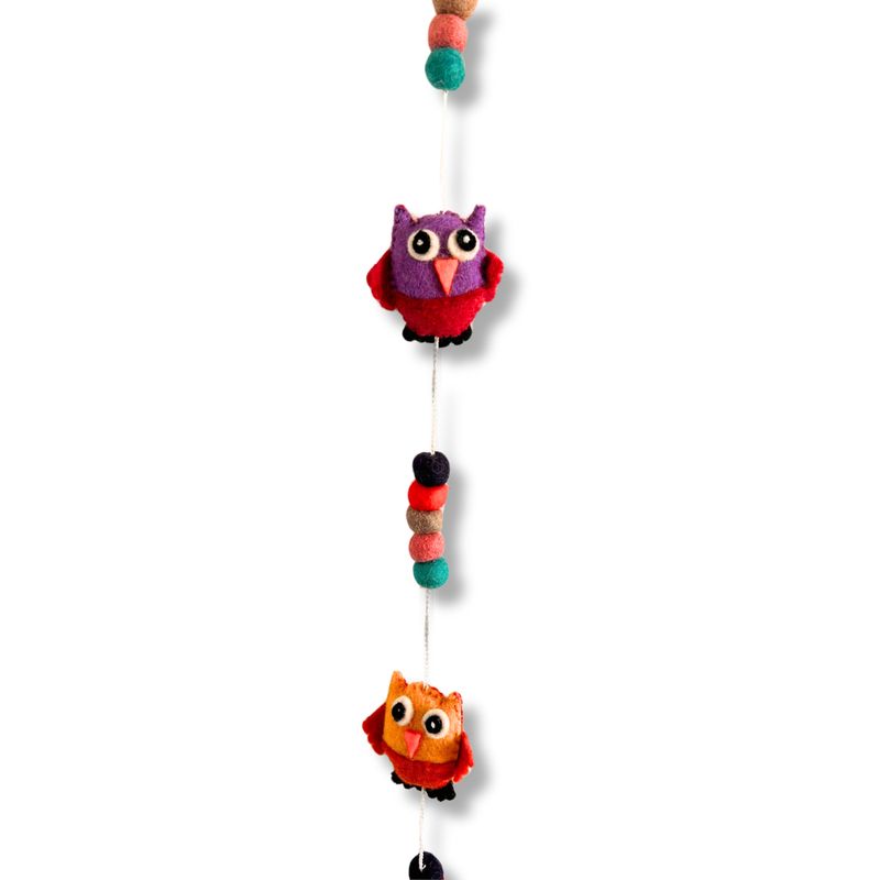 Vilten Wandhanger - Uilen (willekeurige kleuren)