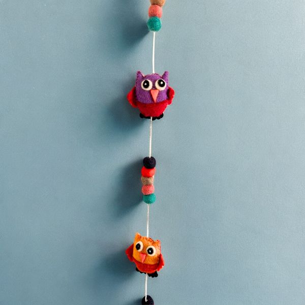 Vilten Wandhanger - Uilen (willekeurige kleuren)