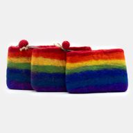 Natuurlijke Vilten Ritstas (assorti) - Regenboog