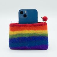 Natuurlijke Vilten Ritstas (assorti) - Regenboog