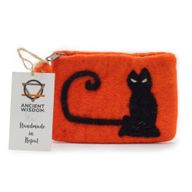 Natuurlijke Vilten Ritstas (assorti) - Kattengezicht