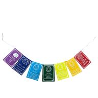 Zeven Chakra Kleuren & Mantra - Groot (7 vlaggen)