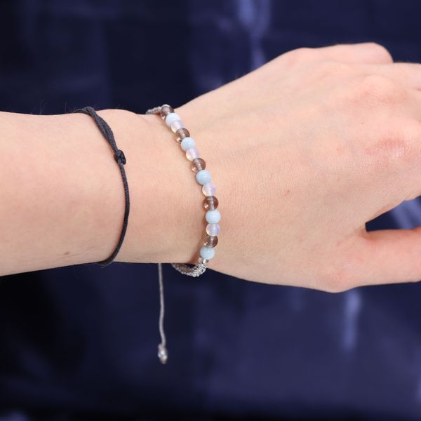 Zodiac Kristallen Kaars met Edelsteen Armband - Kreeft