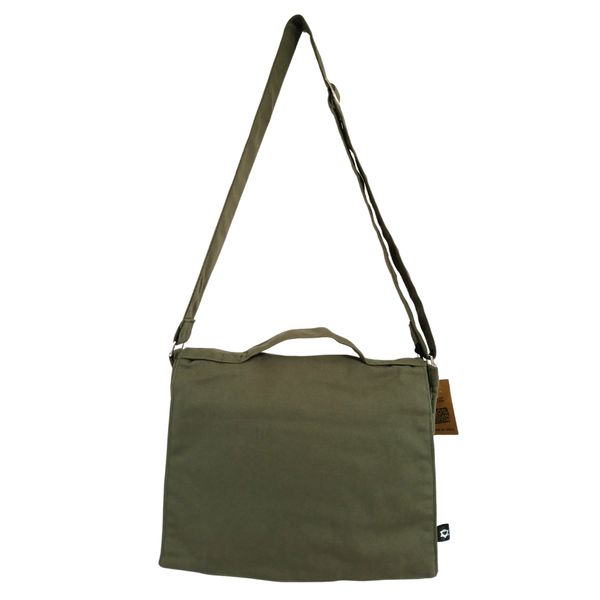 Katoenen Canvas Laptop Messenger Bag - Olijf