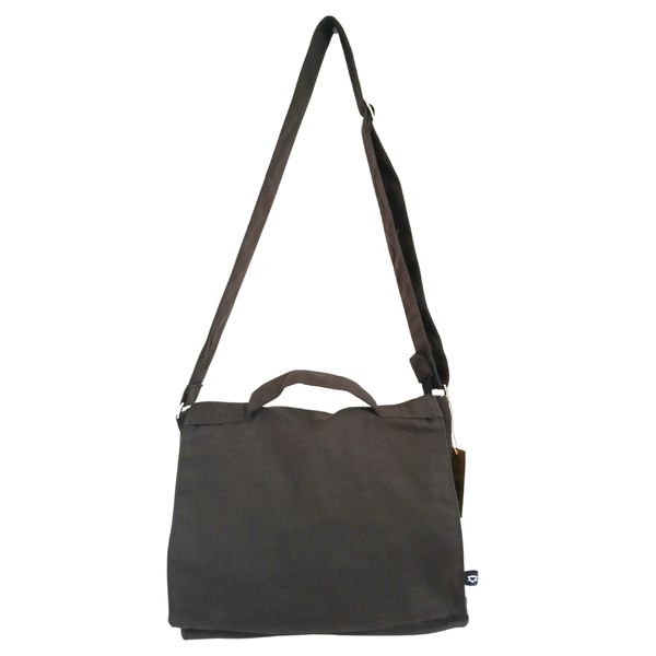 Katoenen Canvas Laptop Messenger Bag - Antraciet