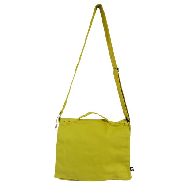Katoenen Canvas Laptop Messenger Bag - Mosterd