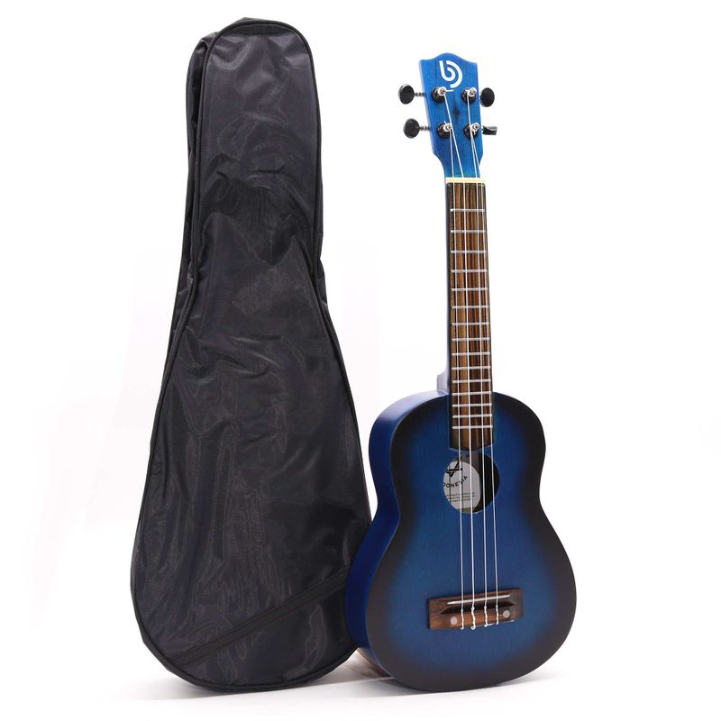 Ambachtelijk Gemaakte Ukelele - Blauwe Sunburst Afwerking (4 Snaren)
