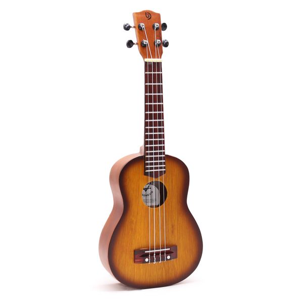 Ambachtelijk Gemaakte Ukelele - Oranje Sunburst Afwerking (4 Snaren)