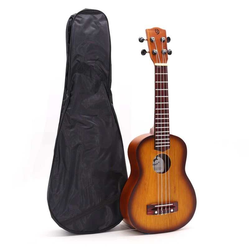 Ambachtelijk Gemaakte Ukelele - Oranje Sunburst Afwerking (4 Snaren)