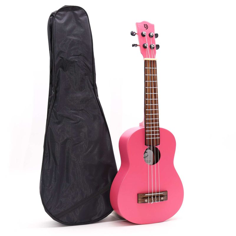 Ambachtelijk Gemaakte Ukelele - Felroze Afwerking (4 Snaren)