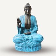 Grote Turquoise & Stenen Onderwijzende Boeddha op Lotus – 2 m