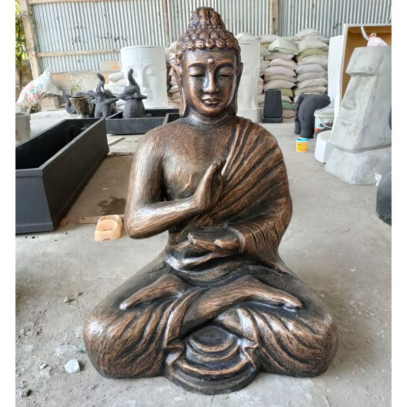 Grote Antiek Gouden Mediterende Boeddha in Stupa – 1,5 m