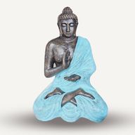 Grote Turquoise & Stenen Mediterende Boeddha in Stupa – 1,5 m