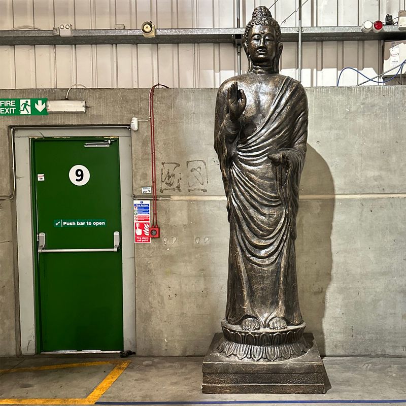 Hoge Antiek Gouden Staande Boeddha – 3 m