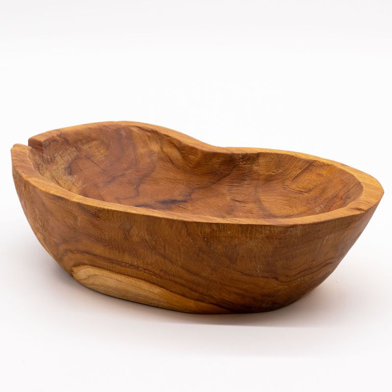Natuurlijk Onregelmatig Vormige Teakhouten Fruitschaal - 31x22x8cm