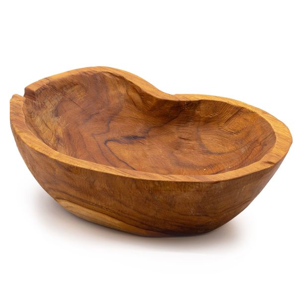 Natuurlijk Onregelmatig Vormige Teakhouten Fruitschaal - 31x22x8cm