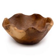 Middelgrote Gladde Teakhouten Fruitschaal - 21x9cm
