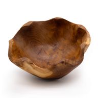 Middelgrote Gladde Teakhouten Fruitschaal - 21x9cm