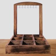 Hangstand & Display Tray - 9 (3x3) Vakken - Donker Hout