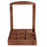 Hangstand & Display Tray - 9 (3x3) Vakken - Donker Hout