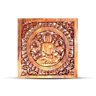 Vierkant Decoratief Houten Boeddha Paneel 40x40cm