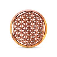 Rond Decoratief Houten Bloem des Levens Paneel 40cm